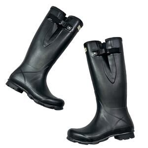 Hunter | Original Matte Black Green Label Wellies Wellington Tall Rain Boots W 7